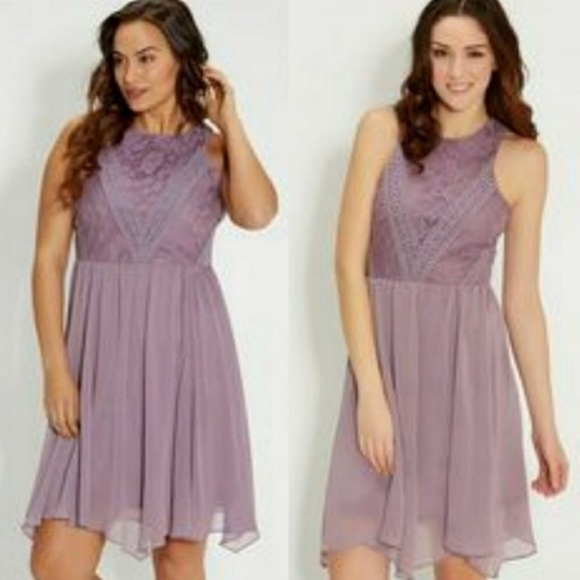Maurices Dresses & Skirts - Maurices Lavender Lace Chiffon Dress